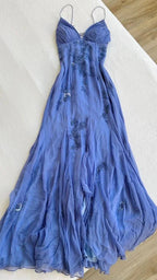 Blaue lange Ballkleider, Abendkleider, festliches Kleid Y2739