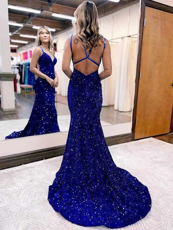 Vestidos de Baile com Lantejoulas de Veludo Franzidos SYP139