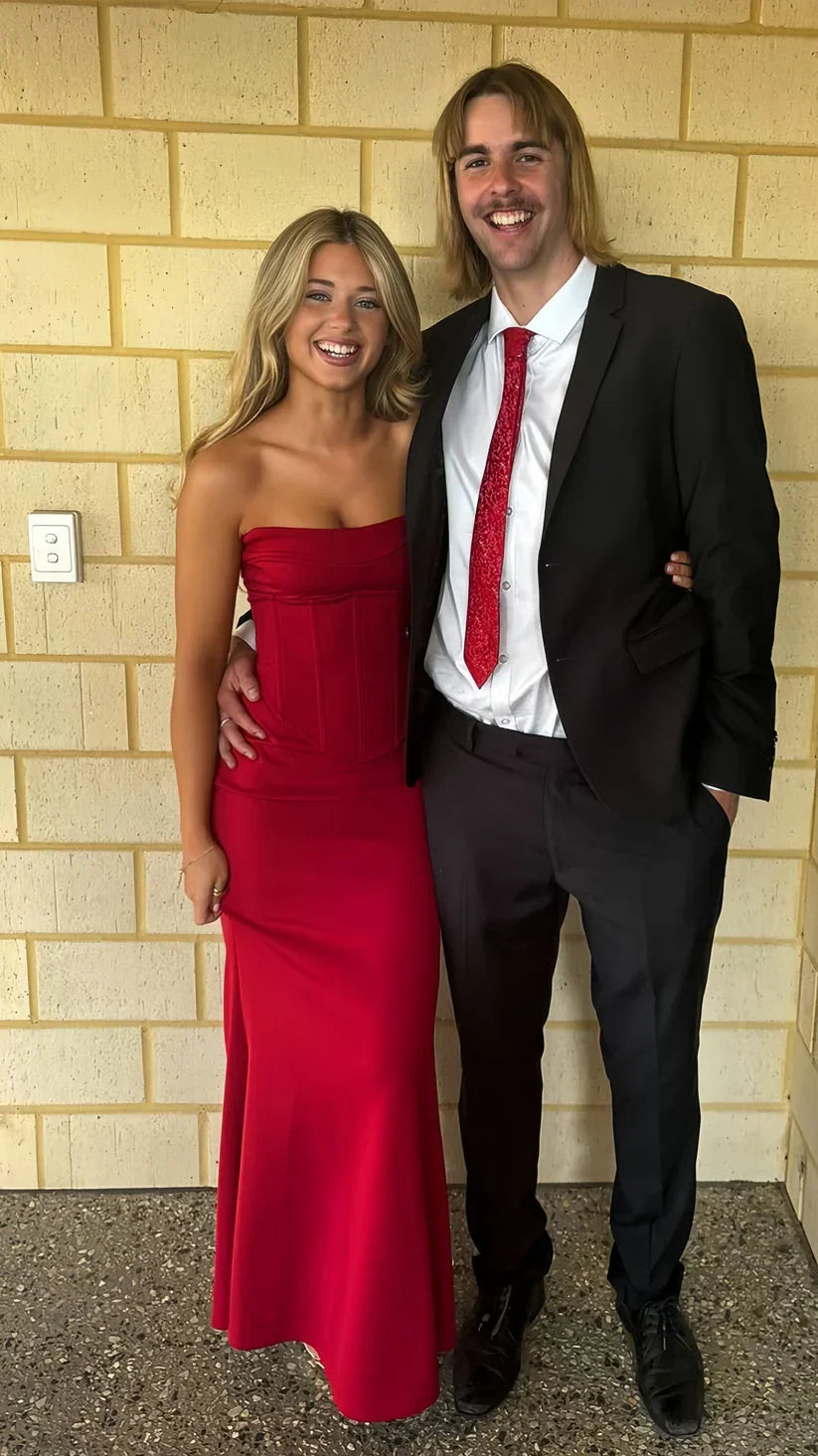Wunderschönes trägerloses rotes Meerjungfrauen-Langes Ballkleid Party-Abendkleid Y8097