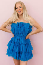 Hailey | Abito corto senza spalline a linea ad A per festa di fine anno