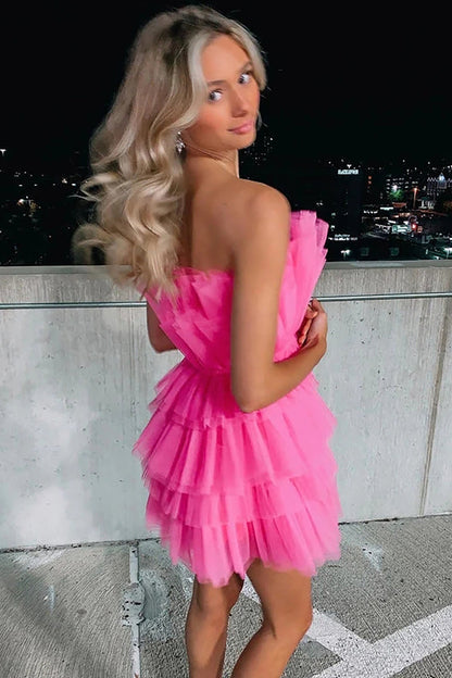 Hailey | A-Linie trägerloses kurzes Homecoming-Kleid