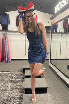 Melinda | Abito da cerimonia con corsetto e spalline sottili a spaghetti con applicazioni