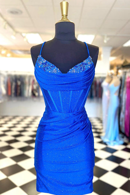 Jersey-Homecoming-Kleid im Etui-Stil mit Perlen