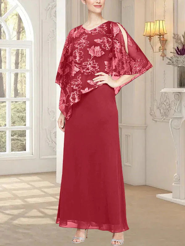 فستان شبكي طويل لامع مع صدرية بطبقة غير متماثلة مبتكرة