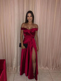 Robe de soirée classique à épaules dénudées et coupe trapèze Y5772