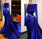 Abiti da sera eleganti modesti blu reale Y4193