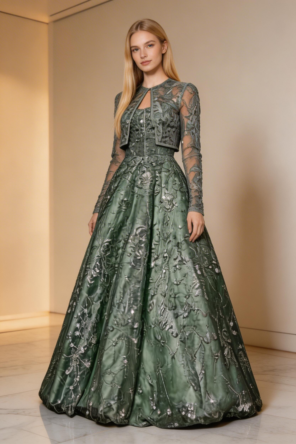 Gorgeous Green Tulle Sequins Beaded A Line Formal Evening Dress Prom Dress Y8358 by simplepromdress