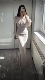 Robe de bal sirène vintage Robe de soirée modeste Y4559