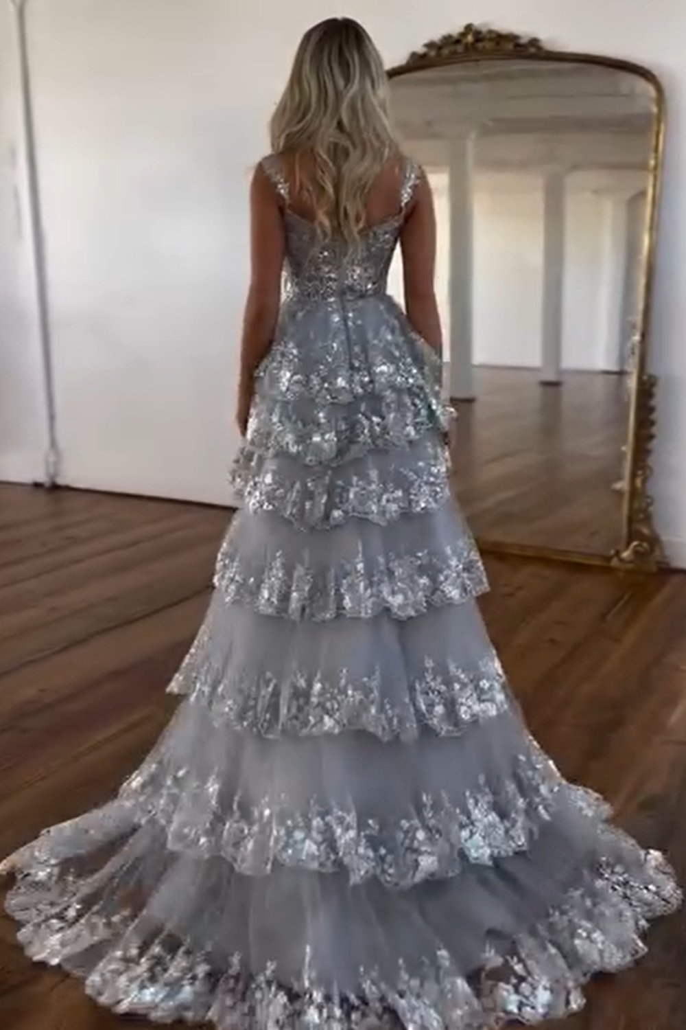 Princess A Line Off Shoulder Ocean Blue Corset Prom Dress With Lace Ruffles