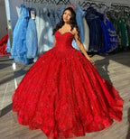 Robe de bal rouge élégante pour Quinceañera et bal de fin d'année, pour Sweet 16 Y2059