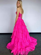 Yellow Strapless Satin Corset A Line Prom Dress