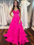 Yellow Strapless Satin Corset A Line Prom Dress