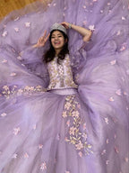 Robe boule éblouissante en tulle avec applications, robe de princesse, robe de seize ans Y6758