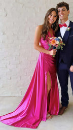 Vestido de fiesta ajustado con escote en V y fruncido en color verde, vestido largo de noche con abertura Y8022