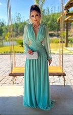 Belle robe de soirée longue à manches lanterne Robe de gala Y5160