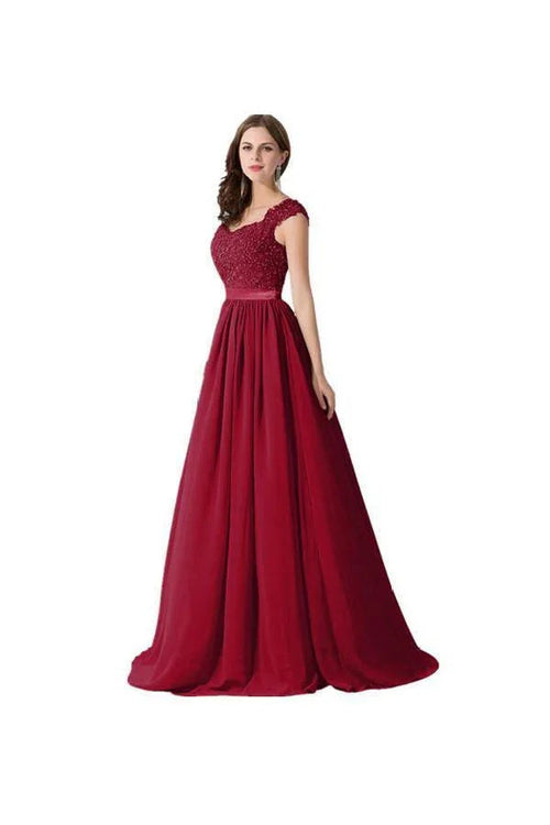 Abiti da sera in chiffon con pizzo a linea ad A Abiti da ballo Abiti da damigella d'onore PG274