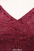 Vestidos de Dama de Honra em Chiffon com Renda, Decote em V, Sem Mangas, Comprimento até ao Chão, com Folhos em Linha A