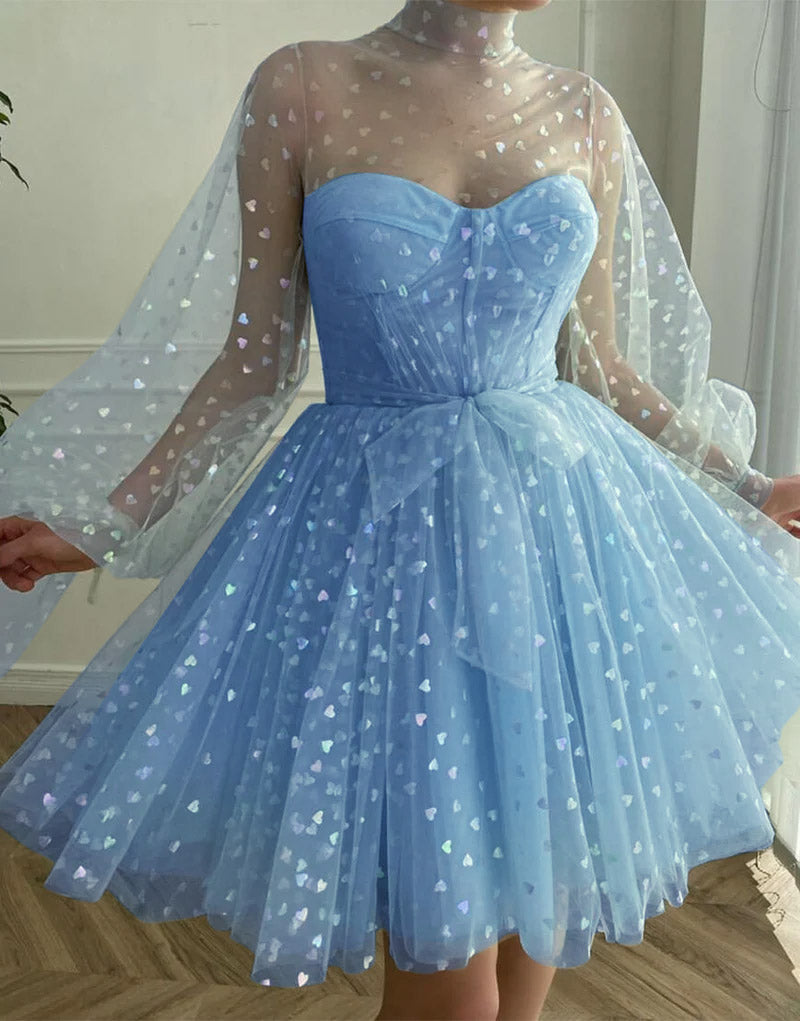 Gemma | A-Linien-Korsett-Heimkehrkleid mit Ärmeln