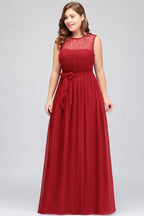 A-Linien-Kurzarmloses Abendkleid aus Chiffon in Übergröße mit Rüschen und Schleife