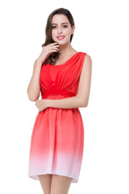 A-line Jewel Red Bridesmaid Dress