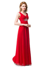 Abiti da damigella d'onore rossi a linea ad A, lunghezza al ginocchio, con scollo a V