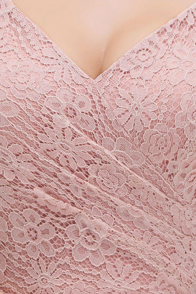 Robe de soirée formelle longue en ligne A, sans manches, col en V, haut en dentelle, jupe en mousseline, robe de demoiselle d'honneur