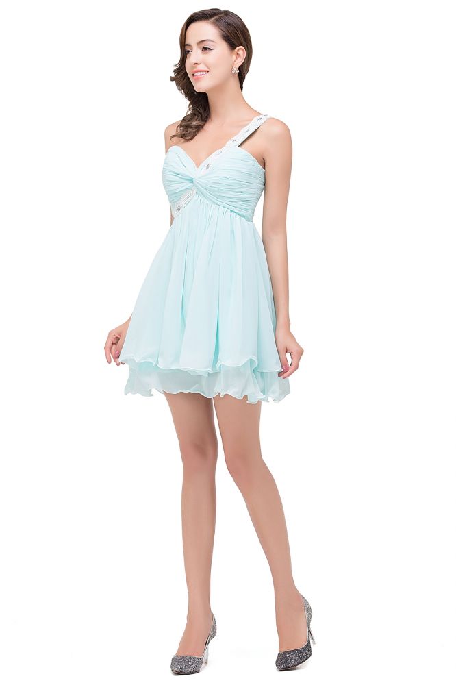 A-line One Shoulder Chiffon Homecoming Dress