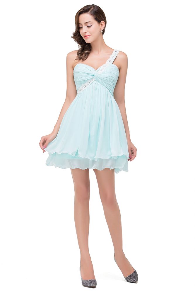A-line One Shoulder Chiffon Homecoming Dress