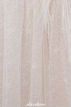 A-Linie Ärmelloses Bodenlanges Elfenbein Spitzen-Brautkleid