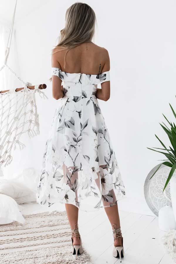 Vestidos de fiesta de tul únicos, corte A, sin mangas y hombros descubiertos, PD014
