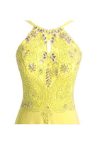 فساتين سهرة طويلة بتطريز خرز وأشرطة على شكل حرف A موديل PG272