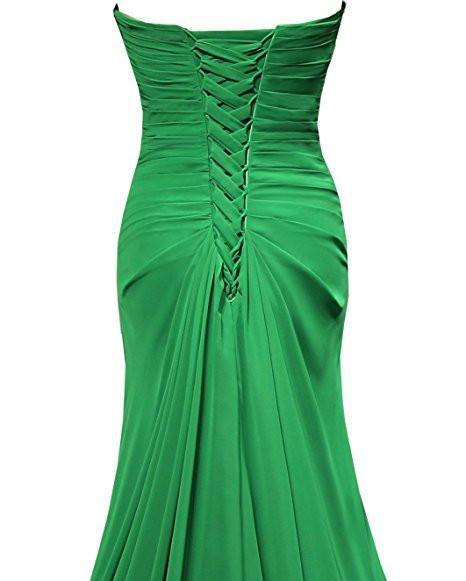 Abito da damigella d'onore in chiffon, linea a, scollo a cuore, lunghezza fino al pavimento BD021