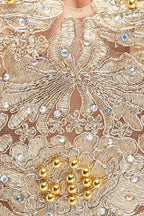 Robes de soirée longues sans manches à encolure en V, coupe en A, grande taille, avec applications