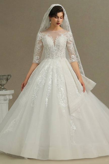 Robe de mariée en ligne A | Robes de mariée à manches