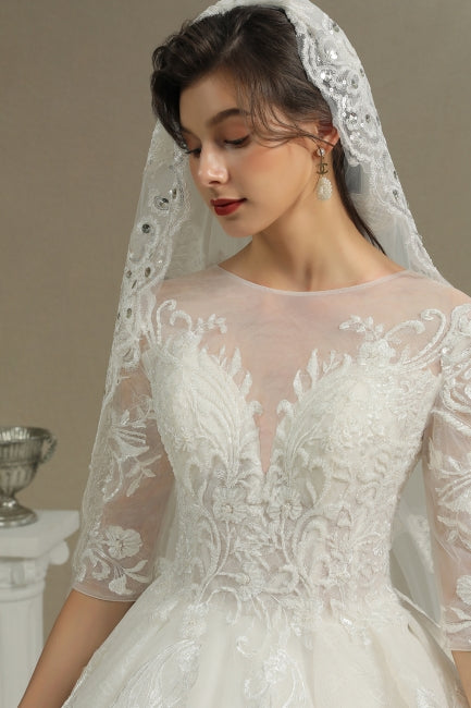 Robe de mariée en ligne A | Robes de mariée à manches