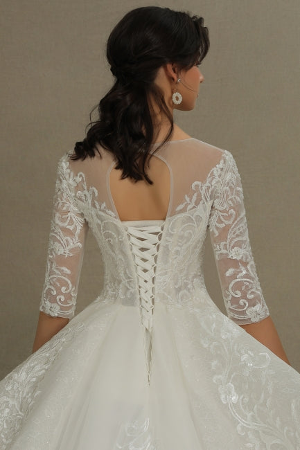 Robe de mariée en ligne A | Robes de mariée à manches