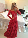 Abiti da cerimonia in chiffon con applicazioni, linea a trapezio/eleganti, scollo a barca