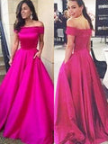 Abito da cerimonia in raso con scollo a barca, senza maniche, volant, linea a trapezio/elegante