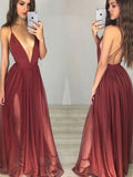 Robes de bal longues en mousseline à bretelles fines, sans manches, coupe en A et froncées, élégantes