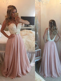 Robes de bal longues en mousseline, sans manches, à décolleté cœur élégant, ligne A, ornées de perles