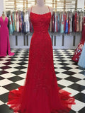 Robes de bal sans manches à fines bretelles, appliques en tulle élégantes, coupe en A