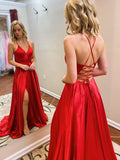 Robes de bal à volants en satin tissé élastique, sans manches, col en V élégant, coupe en A