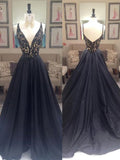 Robes de bal en taffetas sans manches à encolure en V, coupe en A / élégantes