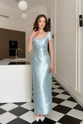 Long Sleeveless Prom Dress With Appliques Beading And Custom Colors