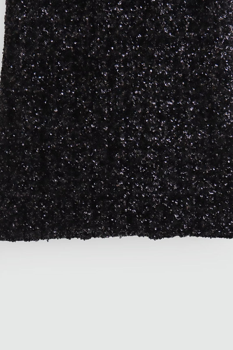 Elegante, rückenfreie Abendkleider mit Rundhalsausschnitt und einfarbigen Pailletten 