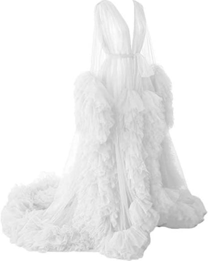 6120#Thin mesh maternity wear long skirt photo studio clothing, sexy morning robe