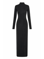 TARUXY Side Slit Back Dress Women Sexy Backless Temperament Long Sleeve Dresses Lady Party Elegant Bodycon Evening Dress Woman