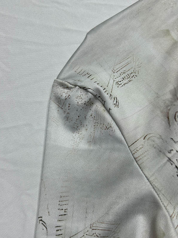 Lange Ärmel, schmal, bedruckt, mit Schlitz am Rücken, geteilter Schnitt, Rundhalsausschnitt, Abendkleider, Maxikleider 