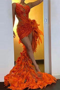 Bmbridal Orange Prom Tulle High Low Dress Sleeveless