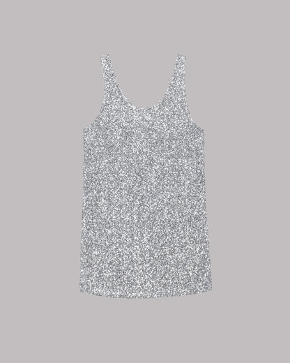 Funkelndes, entspanntes Tank-Minikleid mit Pailletten am Strand 